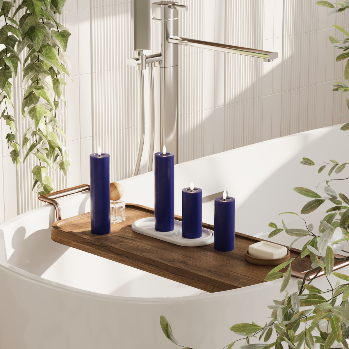 Deluxe Homeart Balíček LED blokových světel - Královská modrá - 2x 5 x 12,5 cm | 2x 5x20 balení 2