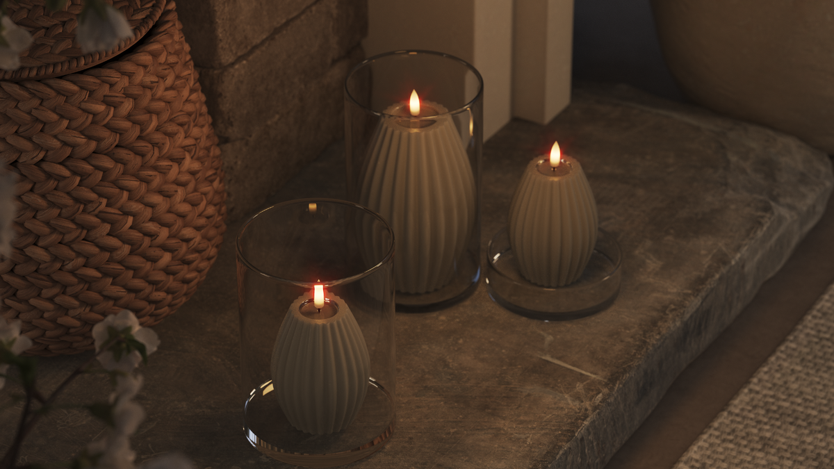 LED Rill lys med naturtro LED flamme