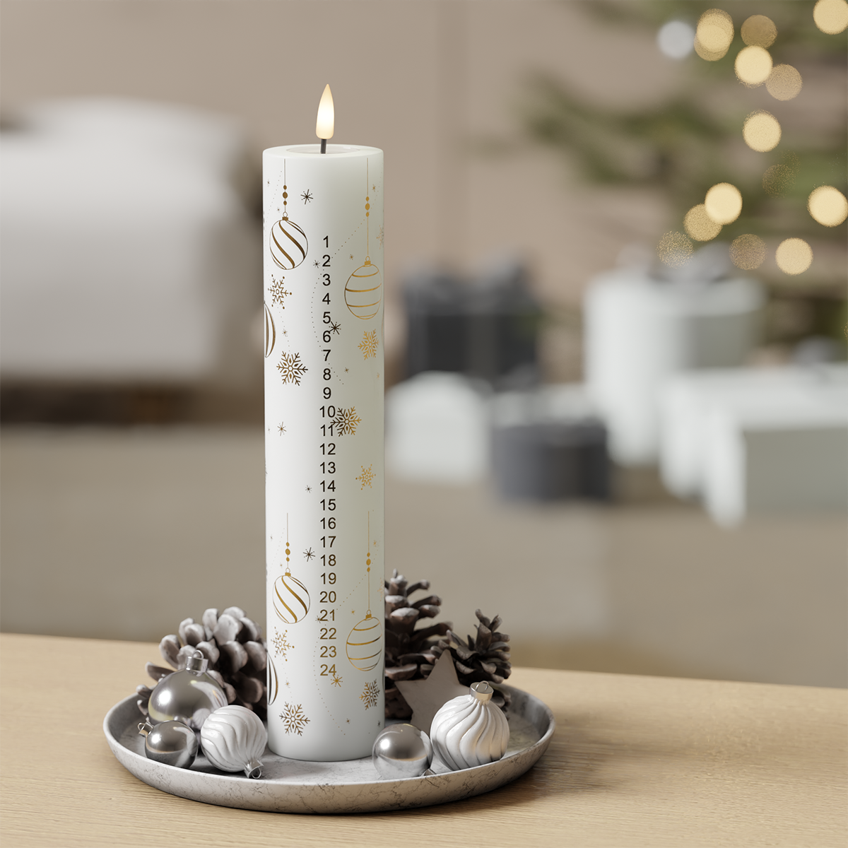 Deluxe Homeart LED Kalenderljus - Guld jul 1