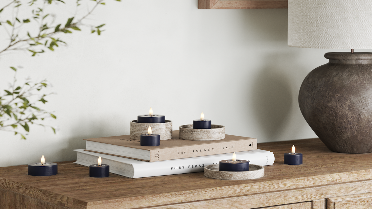 LED Fyrlys med naturtro LED flamme