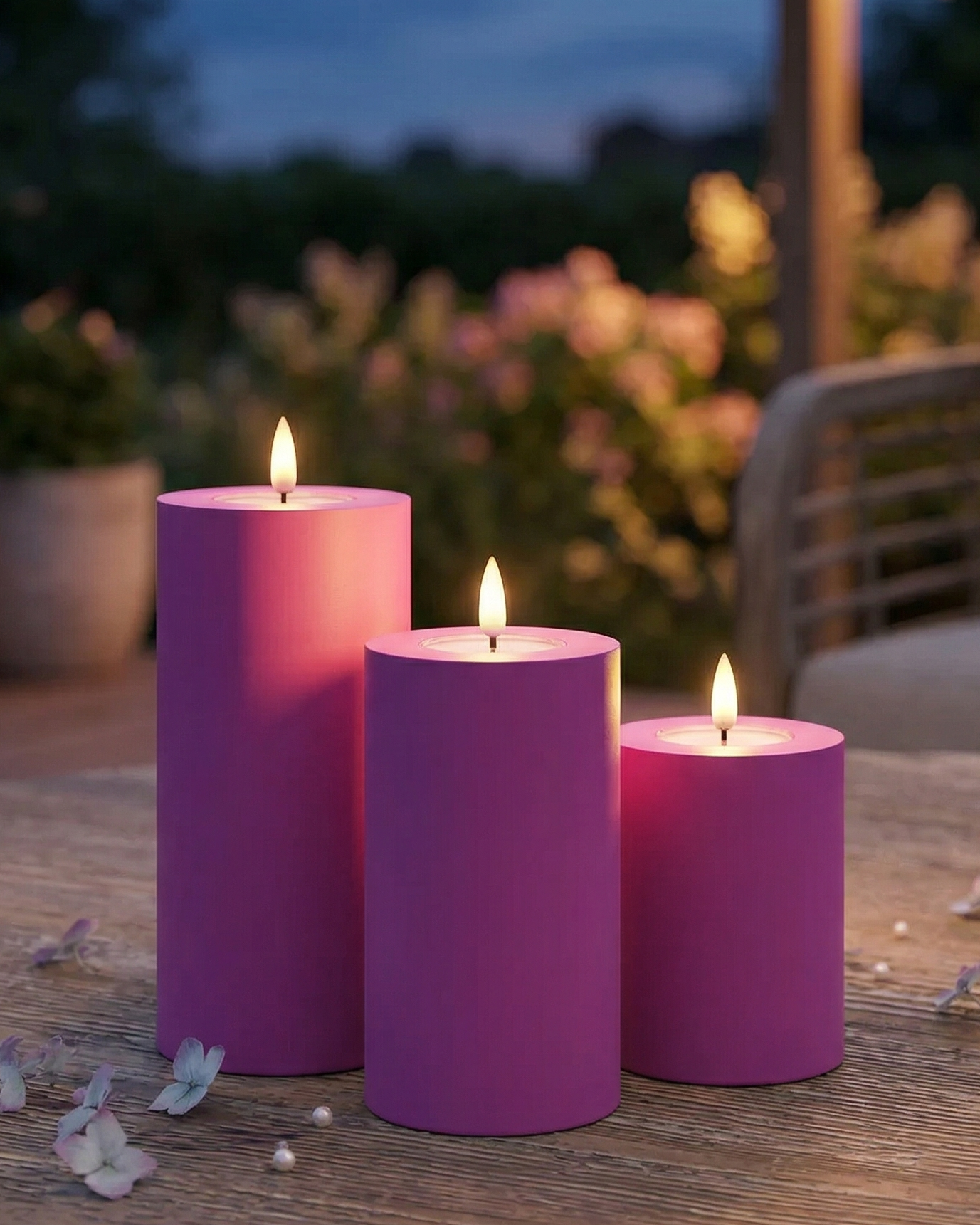 Pacote de luz LED para exterior Magenta