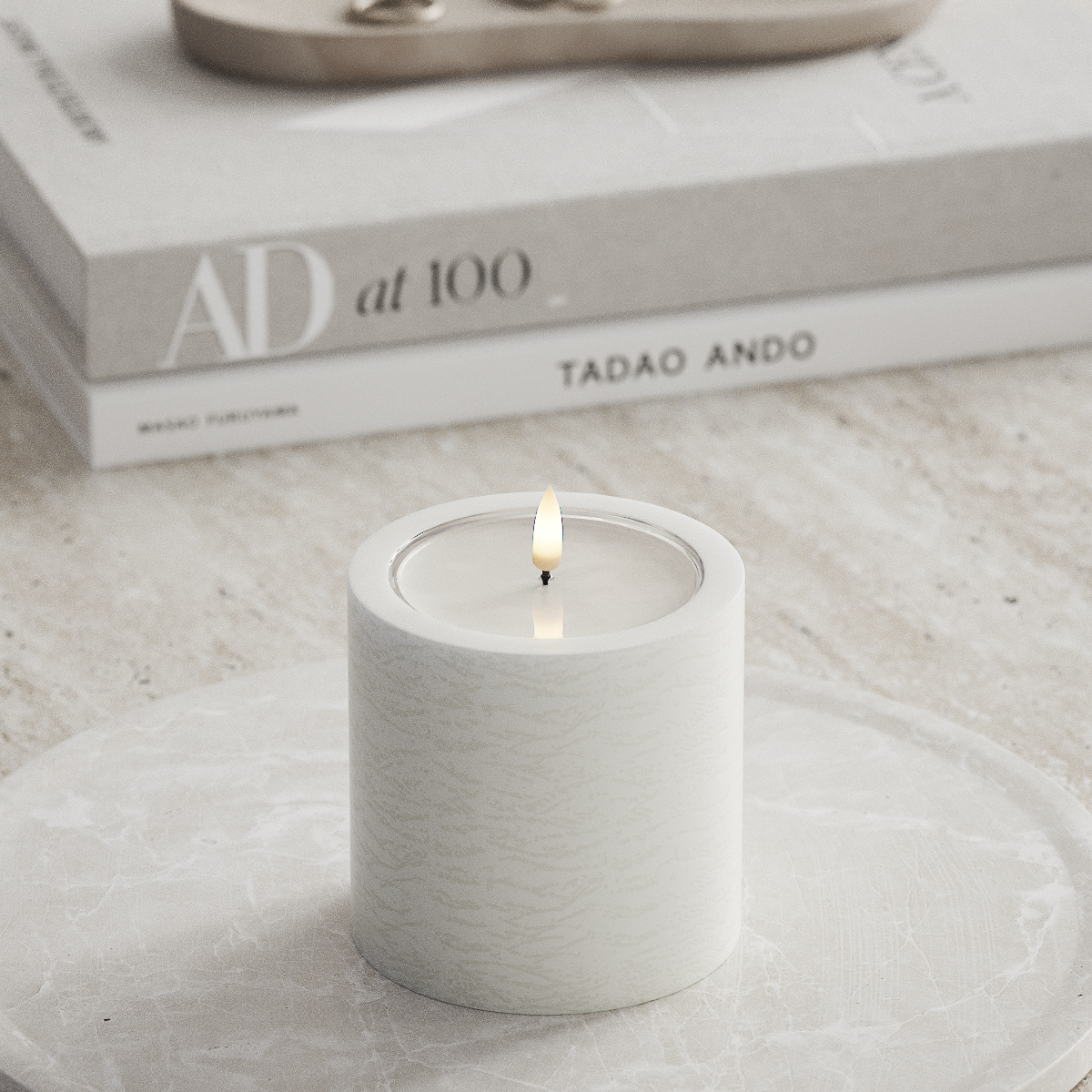 Deluxe Homeart Unique LED blokk lámpa D 10 x 10 cm Fehér unique blokk lámpa 1