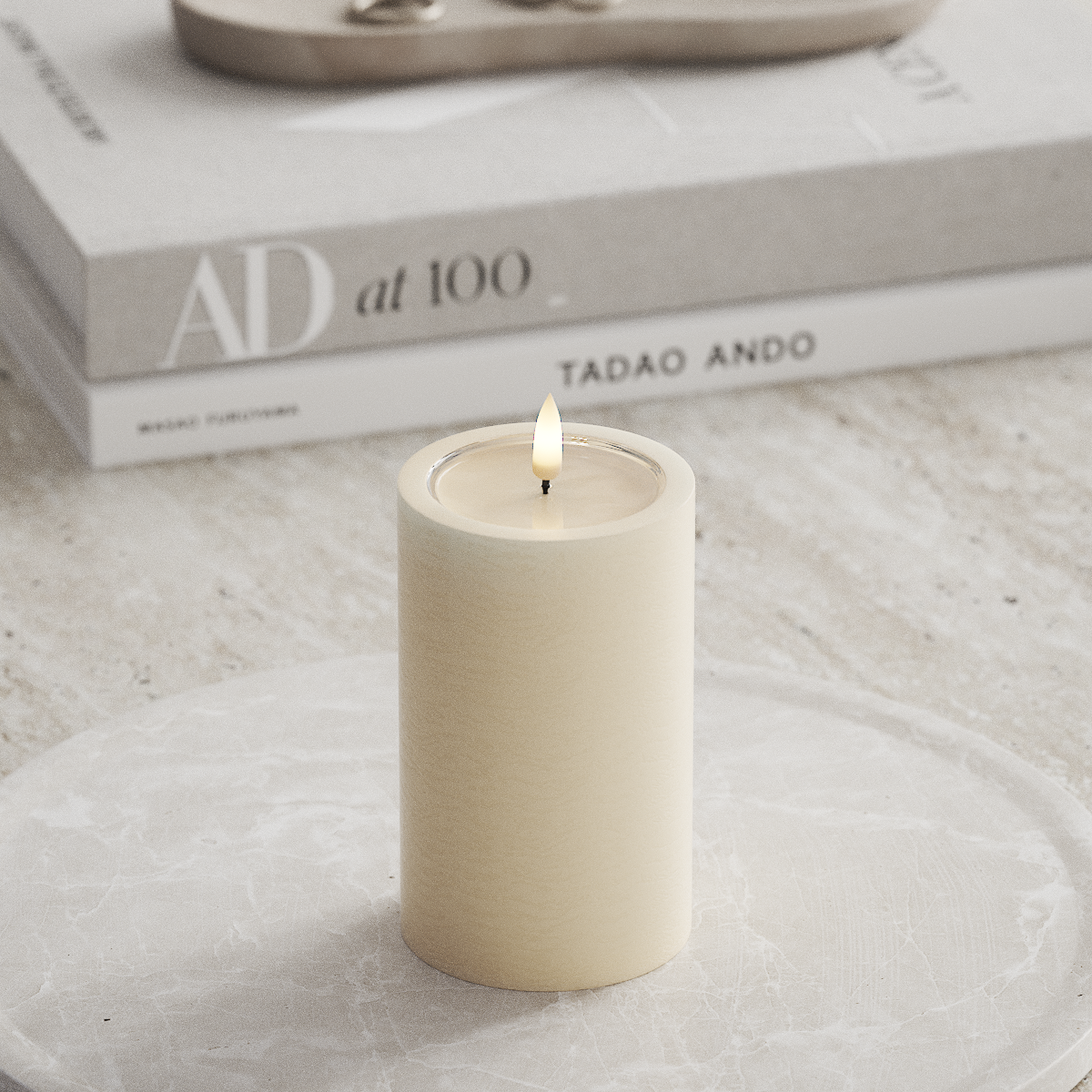 Deluxe Homeart Unique Φωτιστικό μπλοκ LED D 7,5 x 12,5 cm Κρεμ unique φως μπλοκ 1