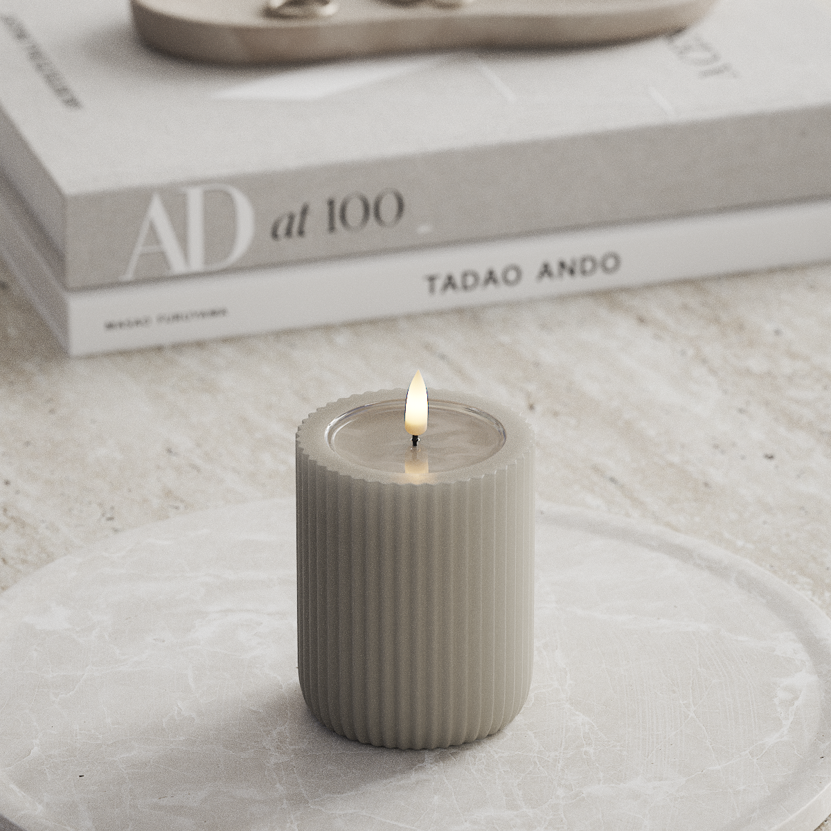 Deluxe Homeart Unique LED hornyos lámpa D 8 x 10 cm Homokszínű unique horonyfény 2