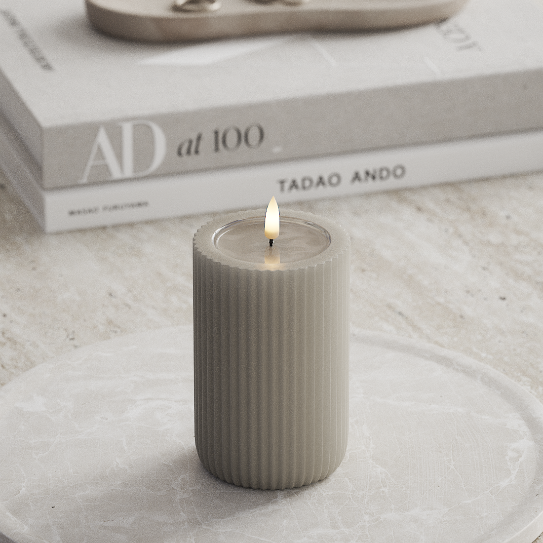 Deluxe Homeart Unique LED Rillelys D 8 x 12,5 cm Sand unique rillelys 3