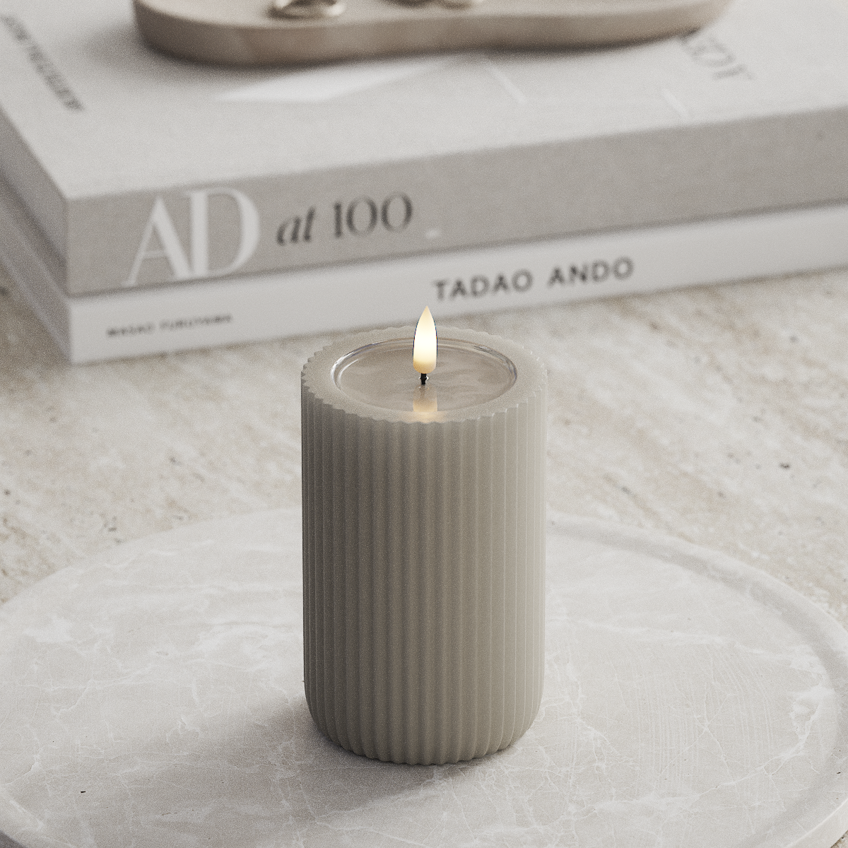 Deluxe Homeart Unique LED Rillelys D 8 x 12,5 cm Sand unique rillelys 1