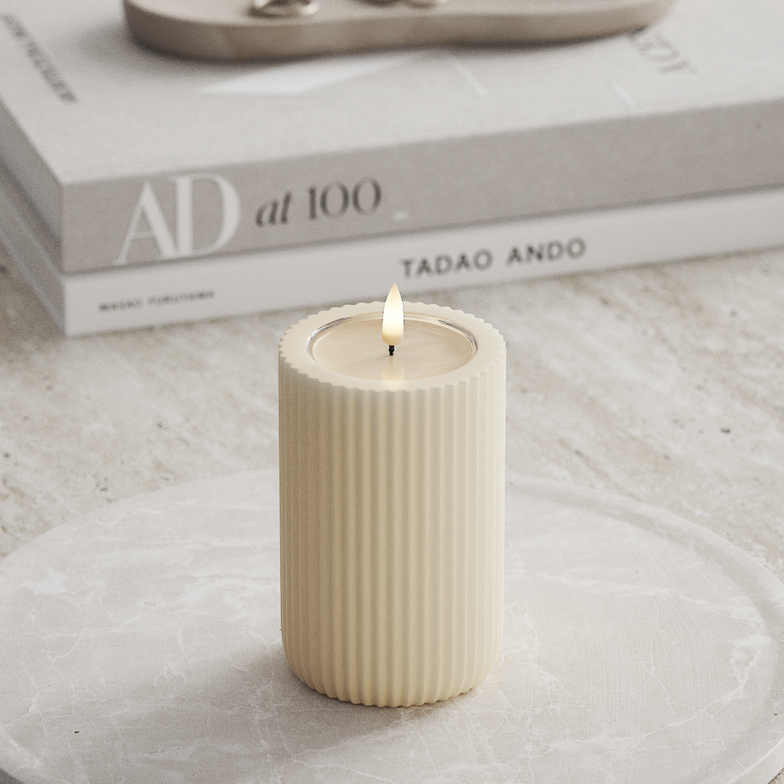 Deluxe Homeart Unique Φωτιστικό αυλάκωσης LED D 8 x 12,5 cm Κρεμ unique φως αυλάκωσης 3