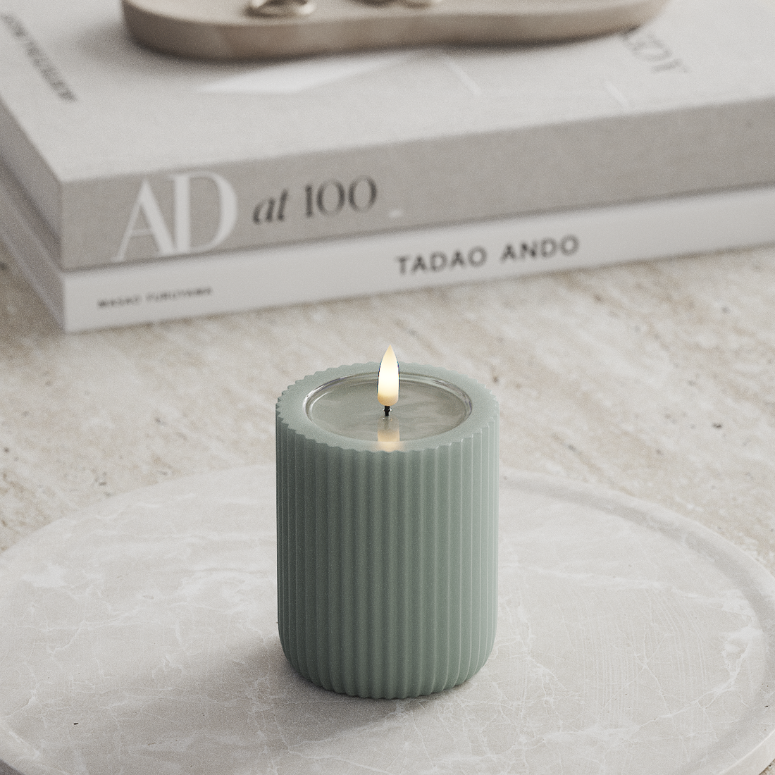 Deluxe Homeart Unique LED Rilleljus D 8 x 10 cm Salviagrön unique Rilleljus 3