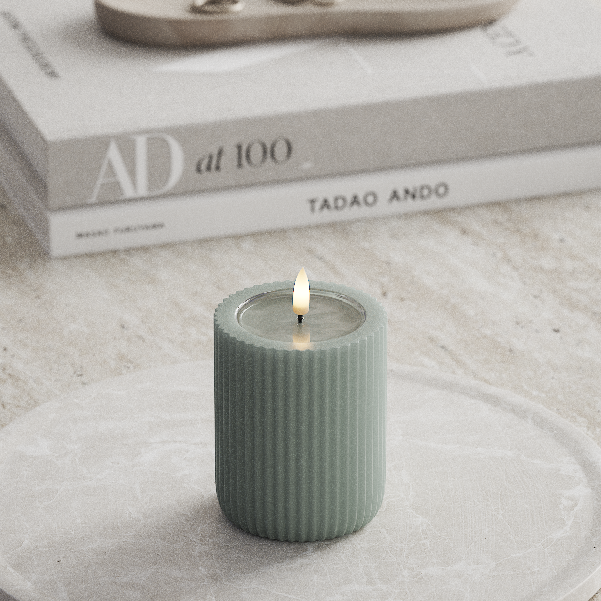 Deluxe Homeart Unique LED Rillelys D 8 x 10 cm Salviegrønn unique rillelys 1