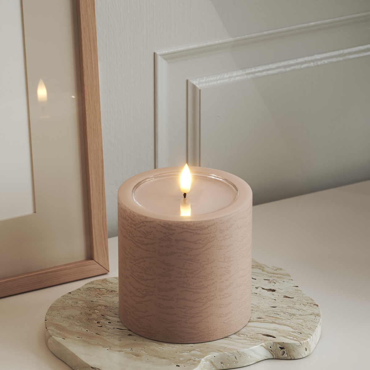 Deluxe Homeart Unique Φωτιστικό μπλοκ LED D 10 x 10 cm Ροζ unique φως μπλοκ 3