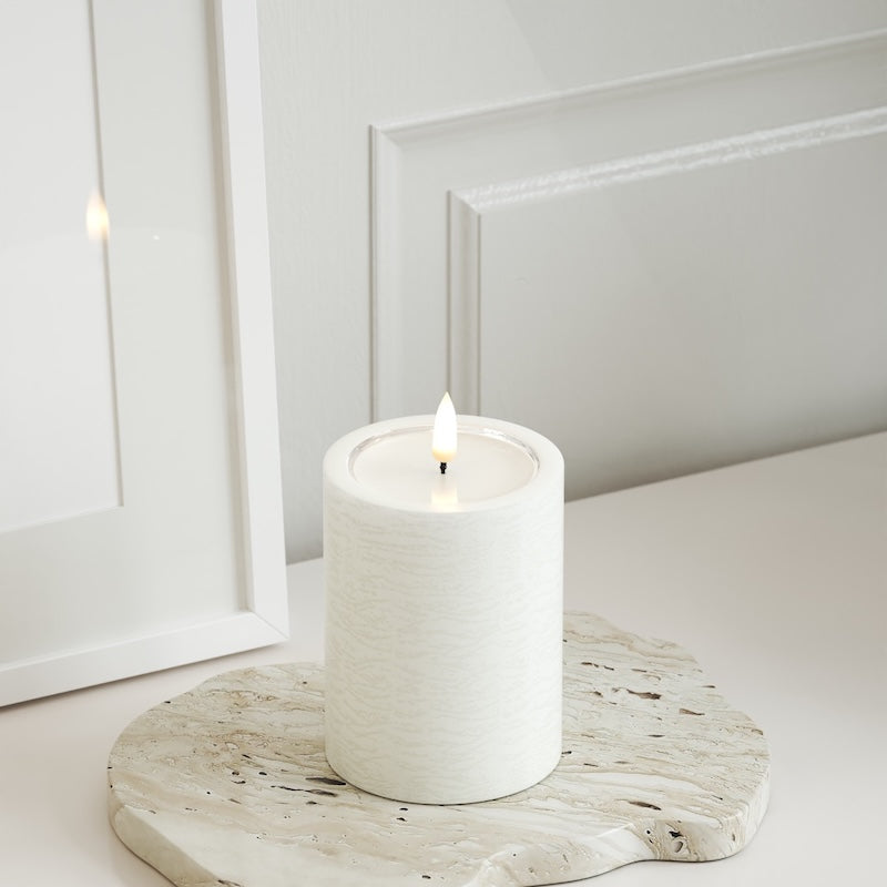 Unique Candles Unique LED blokk lámpa D 7,5 x 10 cm Fehér