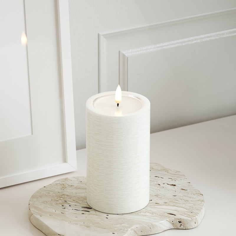 Unique Candles Unique LED blokk lámpa D 7,5 x 12,5 cm Fehér