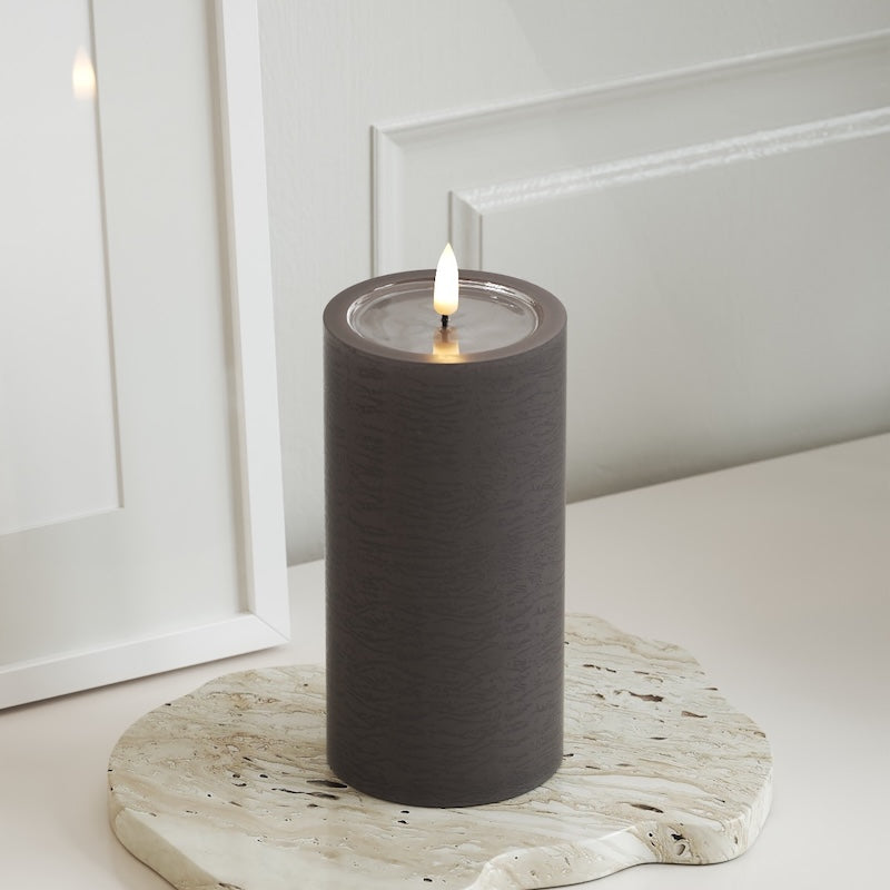 Unique Candles Unique LED Blockljus D 7,5 x 15 cm Mocca