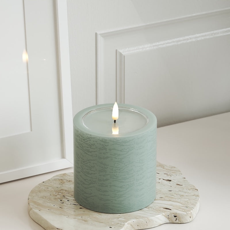 Unique Candles Unique LED Blokklys D 10 x 10 cm Salviegrønn