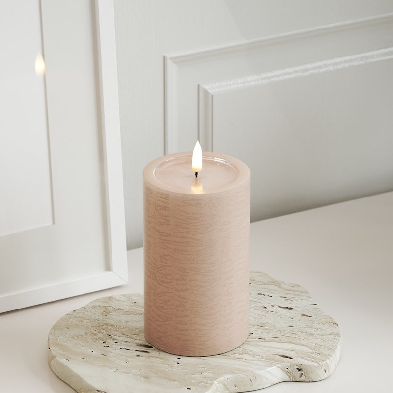 Unique Candles Unique LED Bloklys D 7,5 x 12,5 cm Rose