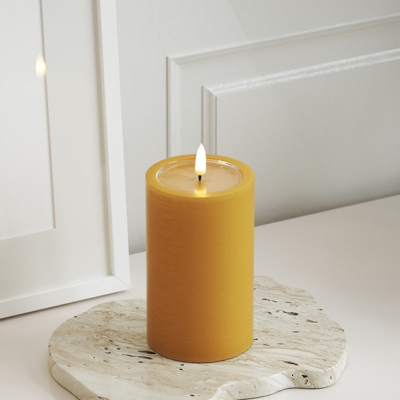 Unique Candles Unique Φωτιστικό μπλοκ LED D 7,5 x 12,5 cm Κάρι